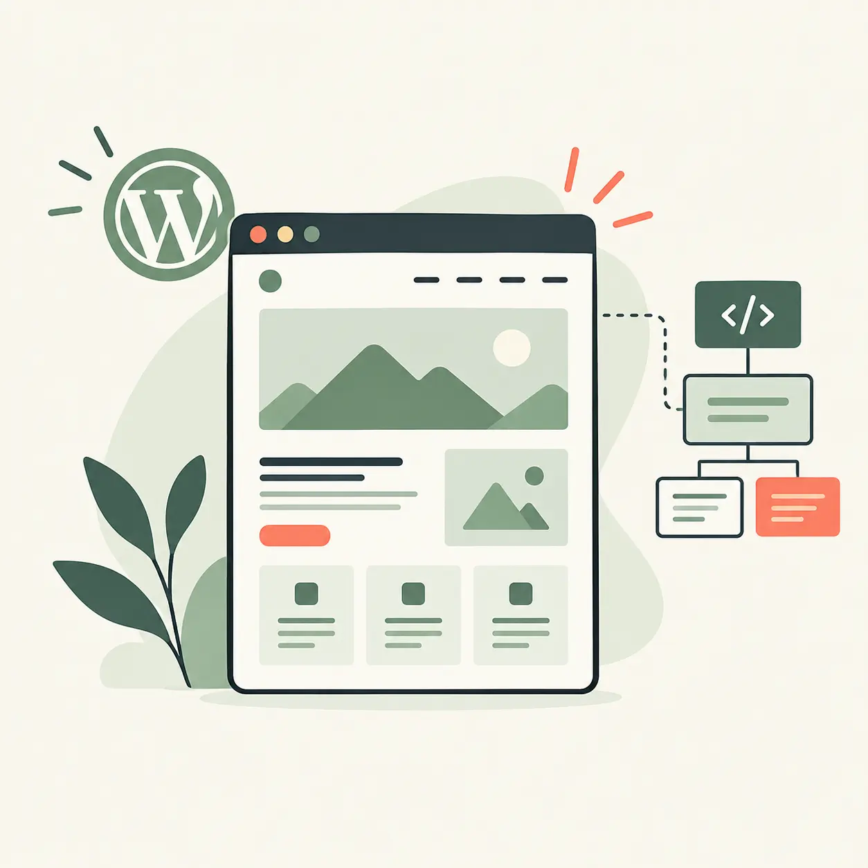Custom wordpress semantic html architecture