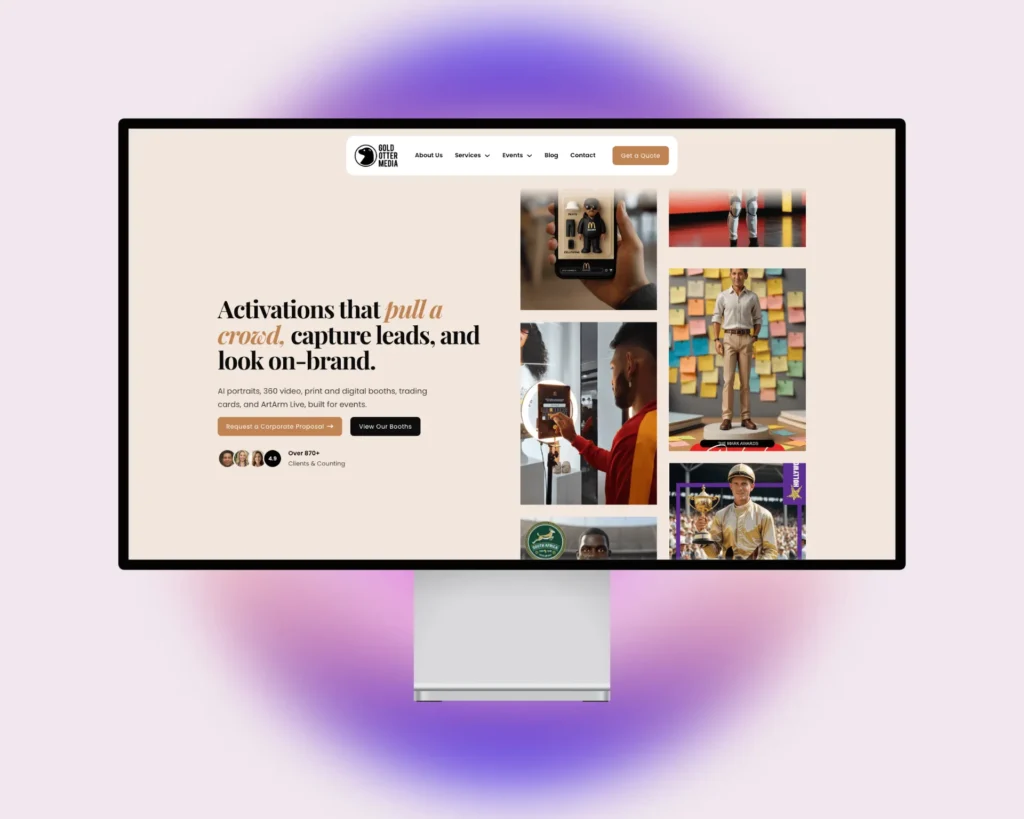 Gold otter media event activation website